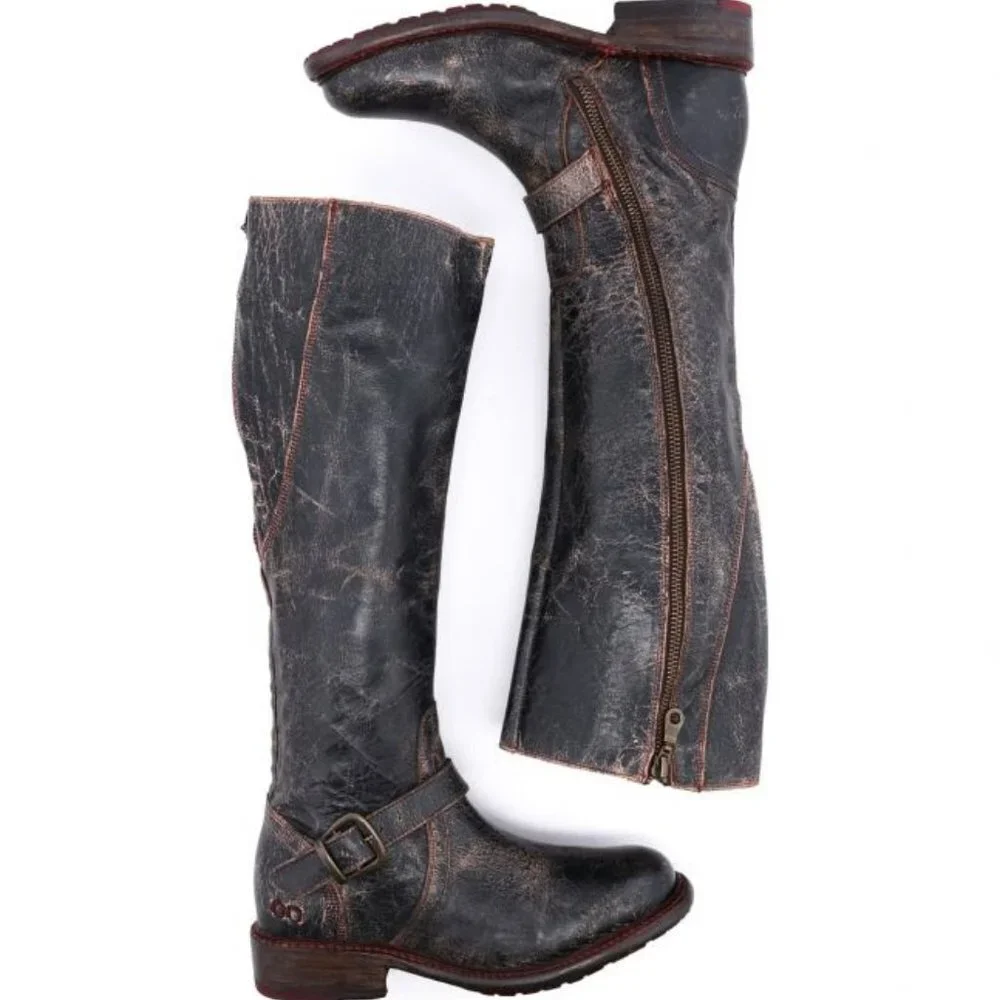 Bed Stu Glaye Tall Boots Distressed Brown 6